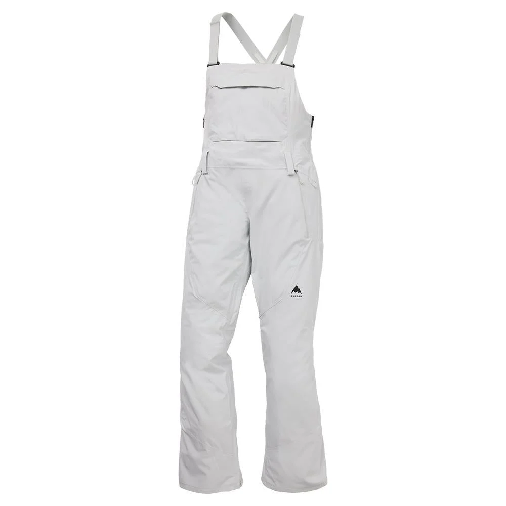 Burton Reserve 2L Womens Stretch Slim Bib Pants Gray Cloud
