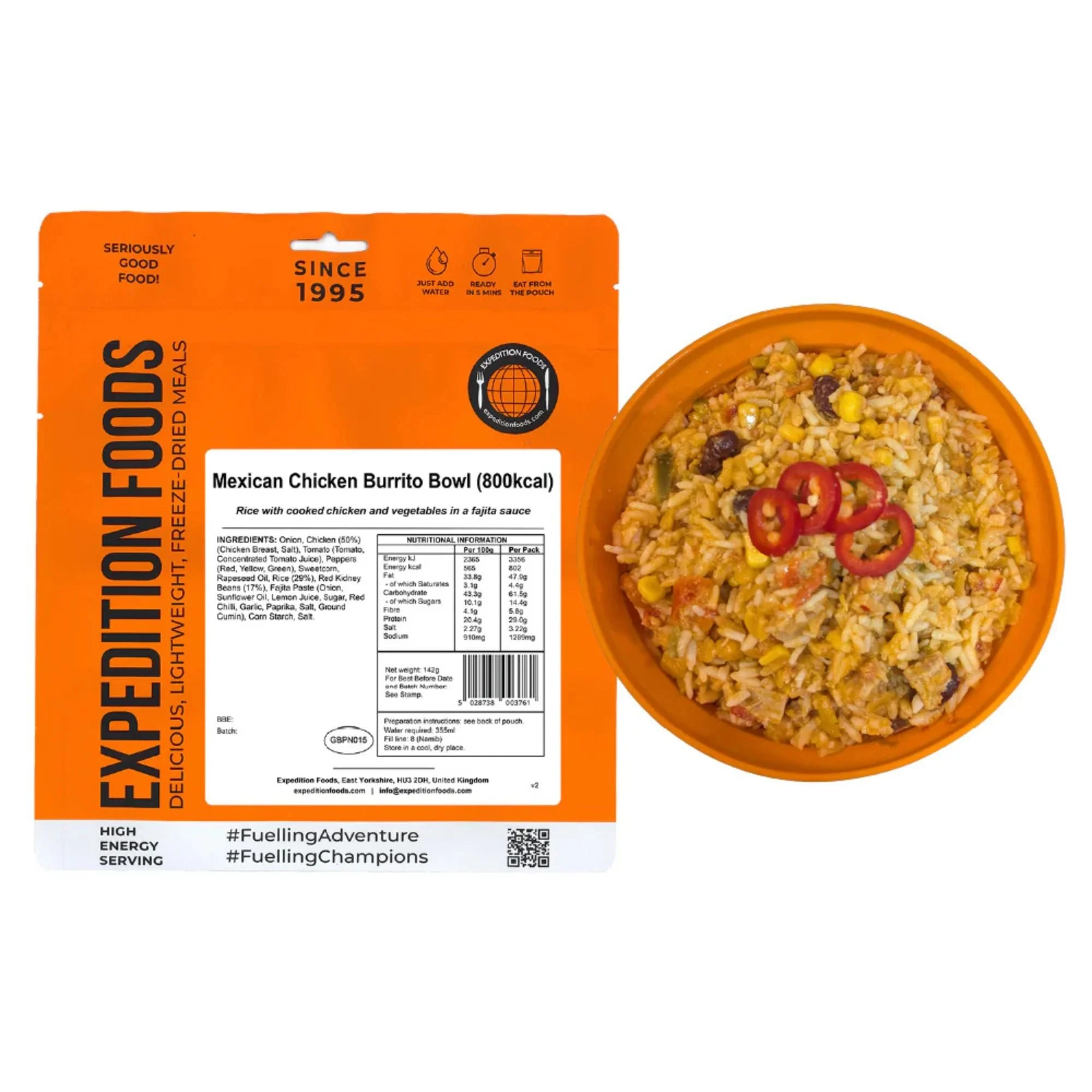 Expedition Foods Mexican Chicken Burrito Bowl (800kcal)