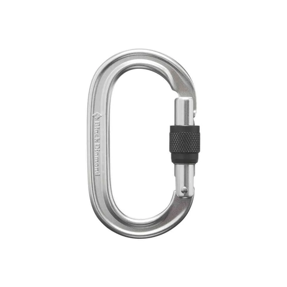 Black Diamond Oval Keylock Screwgate Carabiner - Grey