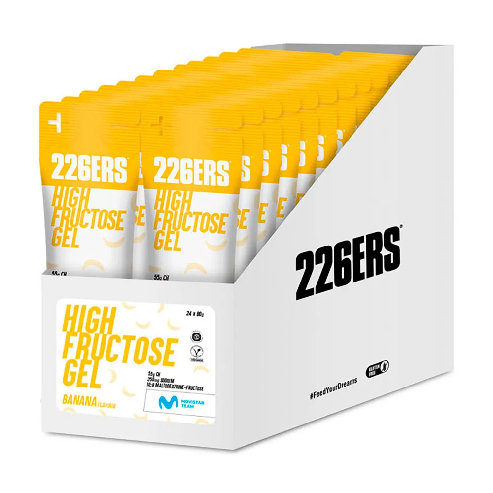 226ERS High Fructose energy gels box banana 80g 24 units