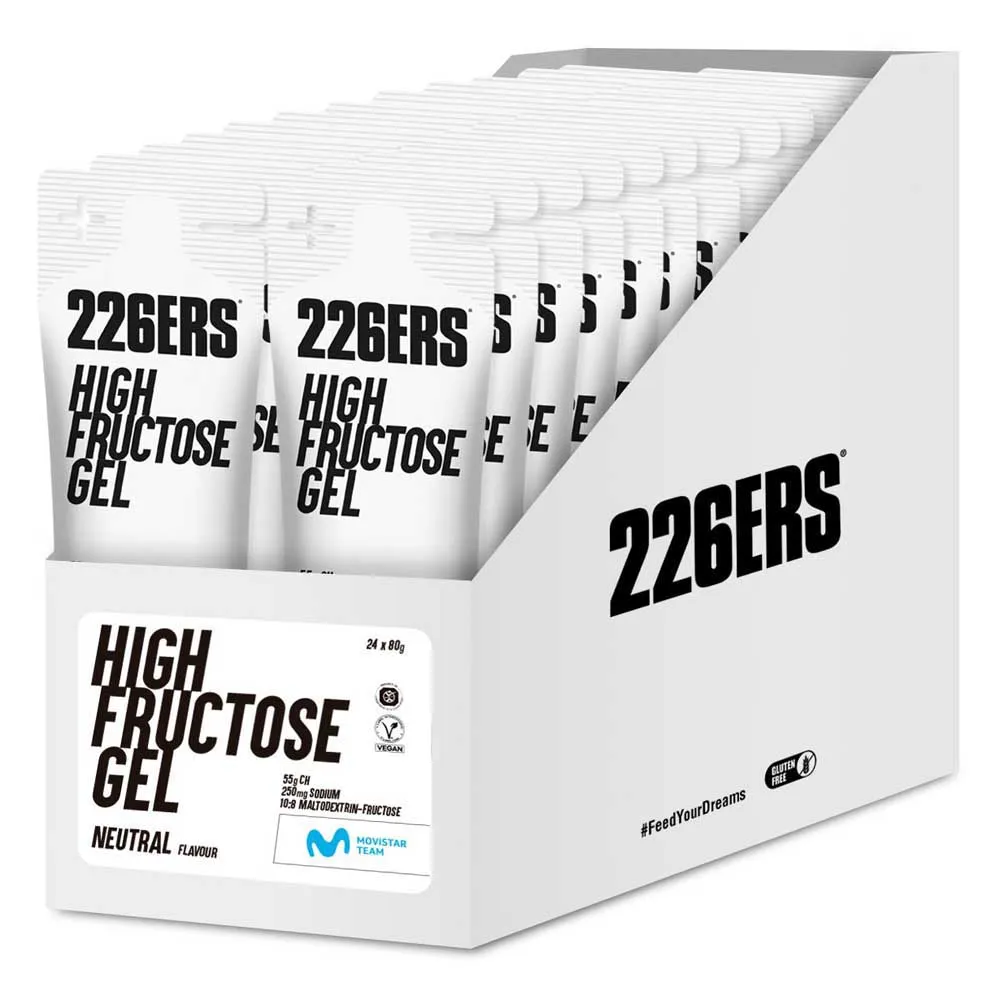 226ERS High Fructose energy gels box neutral flavour 80g 24 units