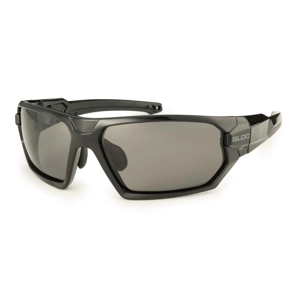 Bloc Twenty Five Sunglasses Shiny Black - Grey Flash Lens