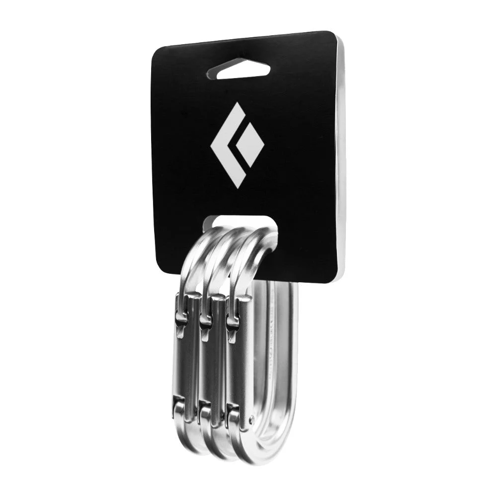 Black Diamond Oval Keylock Carabiner 3-Pack