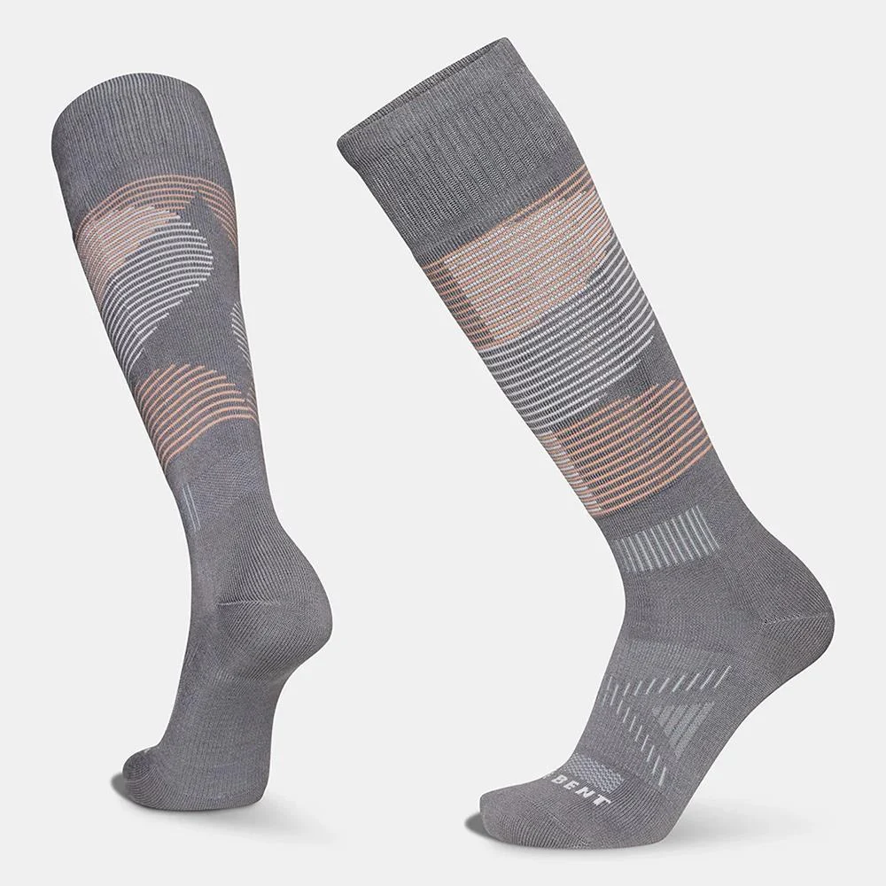 Le Bent Targeted Cushion Shred Unisex Ski Socks Smoke Pearl
