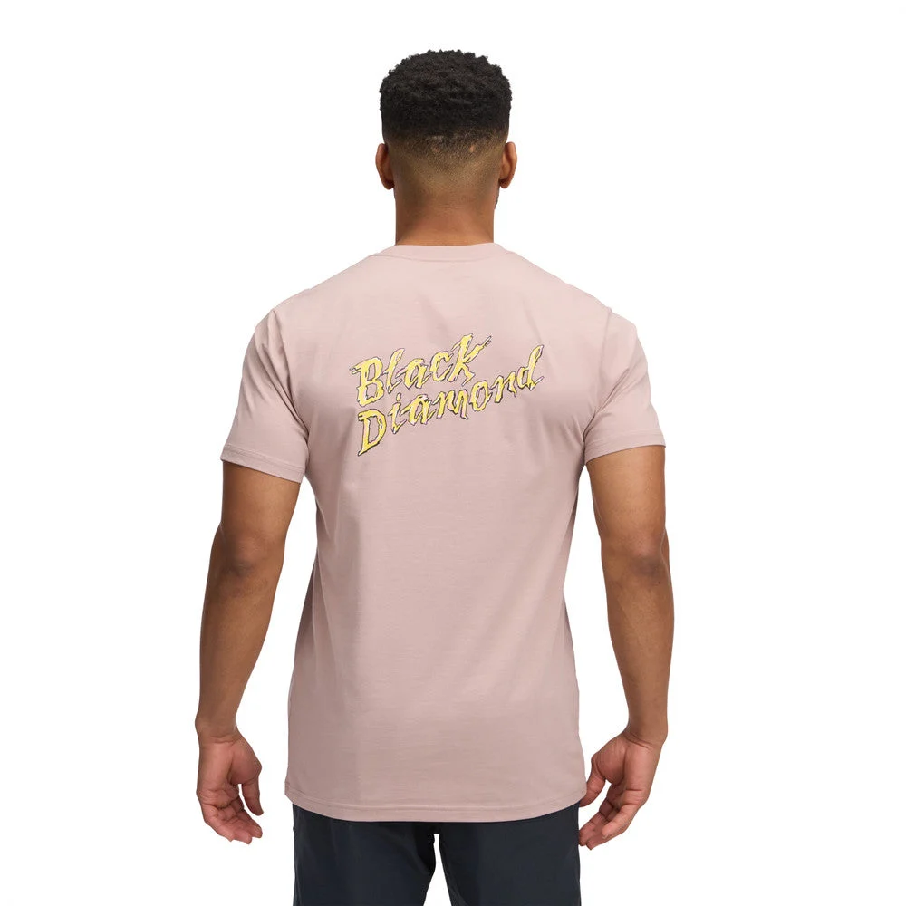 Black Diamond Shredded Short Sleeve Tee (Pale Mauve) - Men's