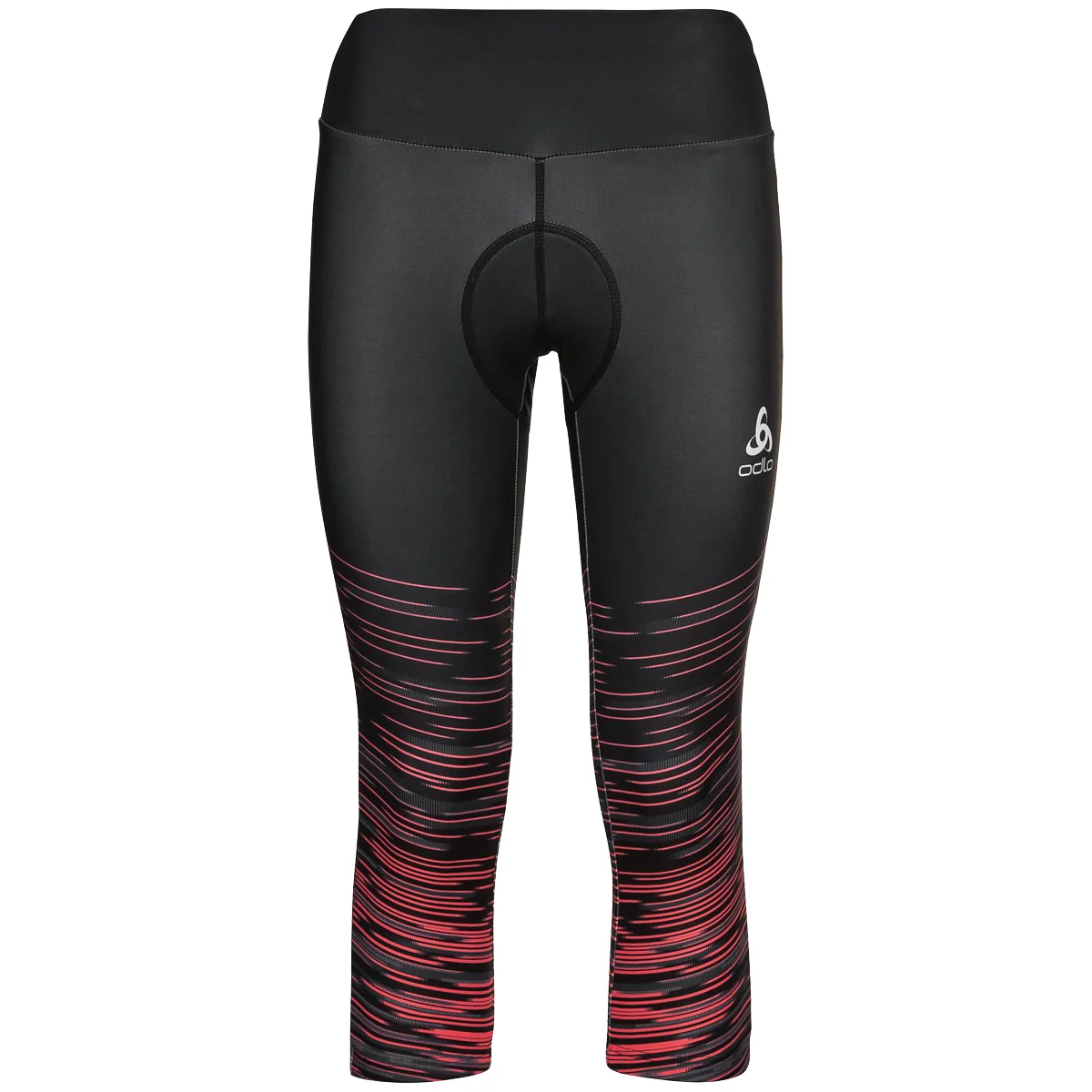ODLO TIGHTS 3/4 ZEROWEIGHT PRINT WINETASTING BLACK  - Cycling shorts