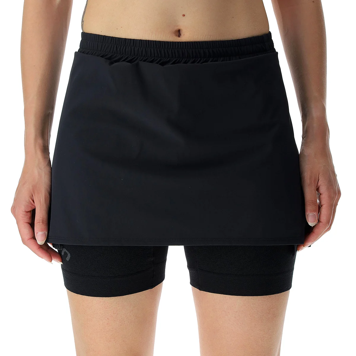 UYN LADY RUNNING EXCELERATION OW PERFORMANCE 2IN1 SKIRT BLACK/CLOUD  - Trail running skirt