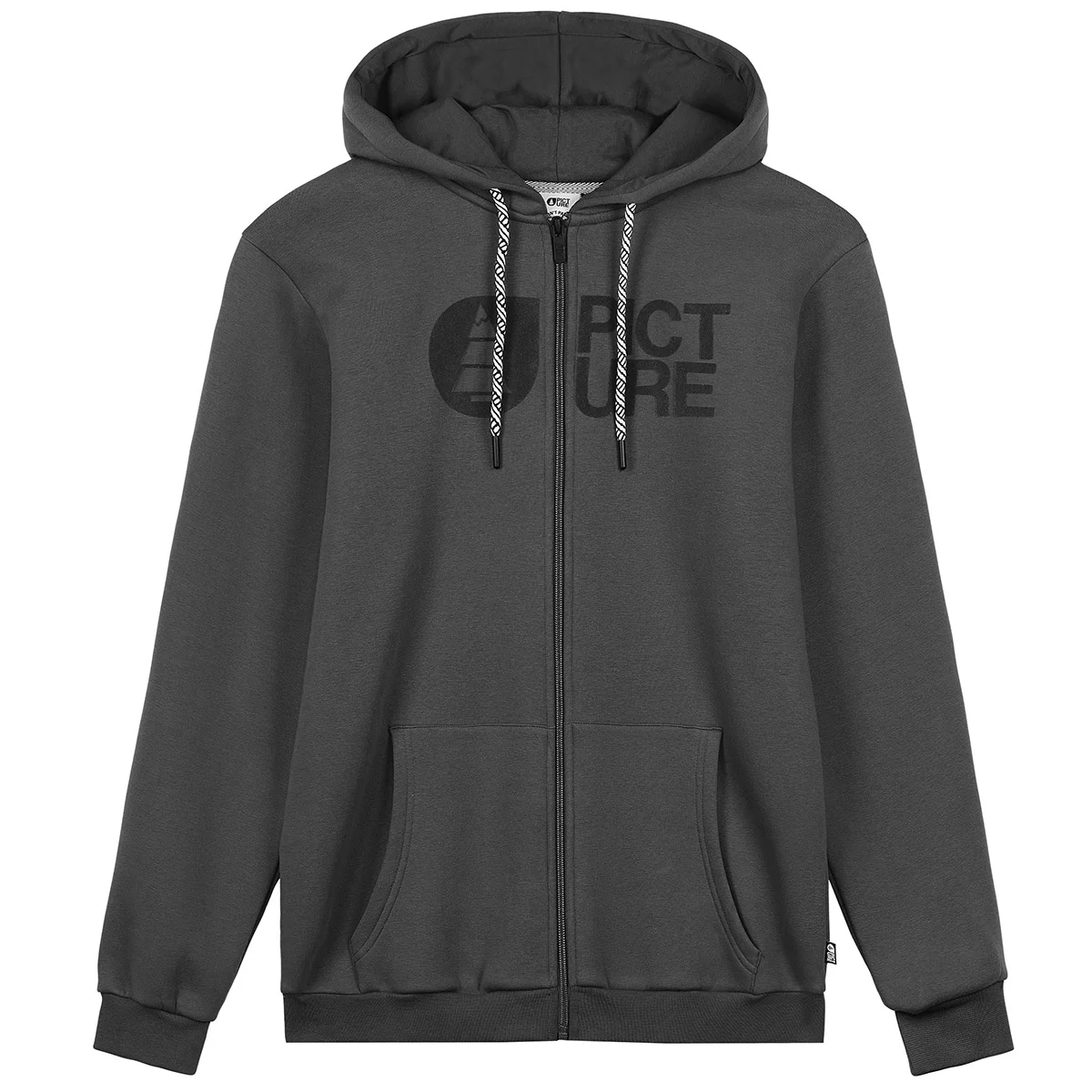 PICTURE BASEMENT FLOCK ZIP HOODIE BLACK  - Sweatshirt