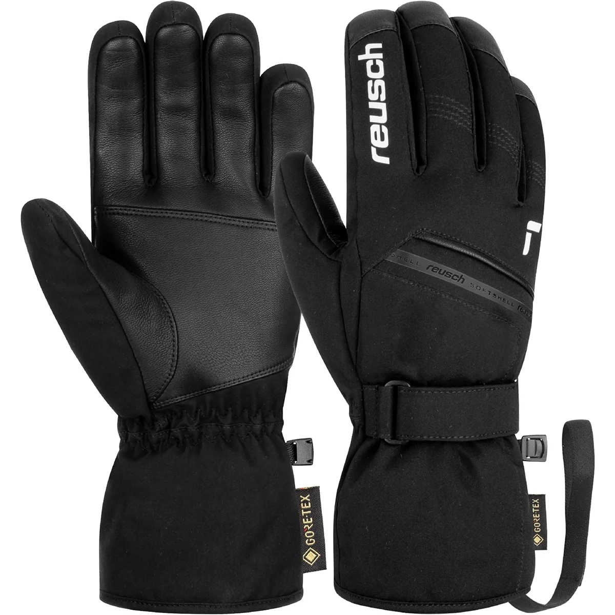REUSCH MORRIS GORE-TEX BLACK/WHITE  - Ski gloves