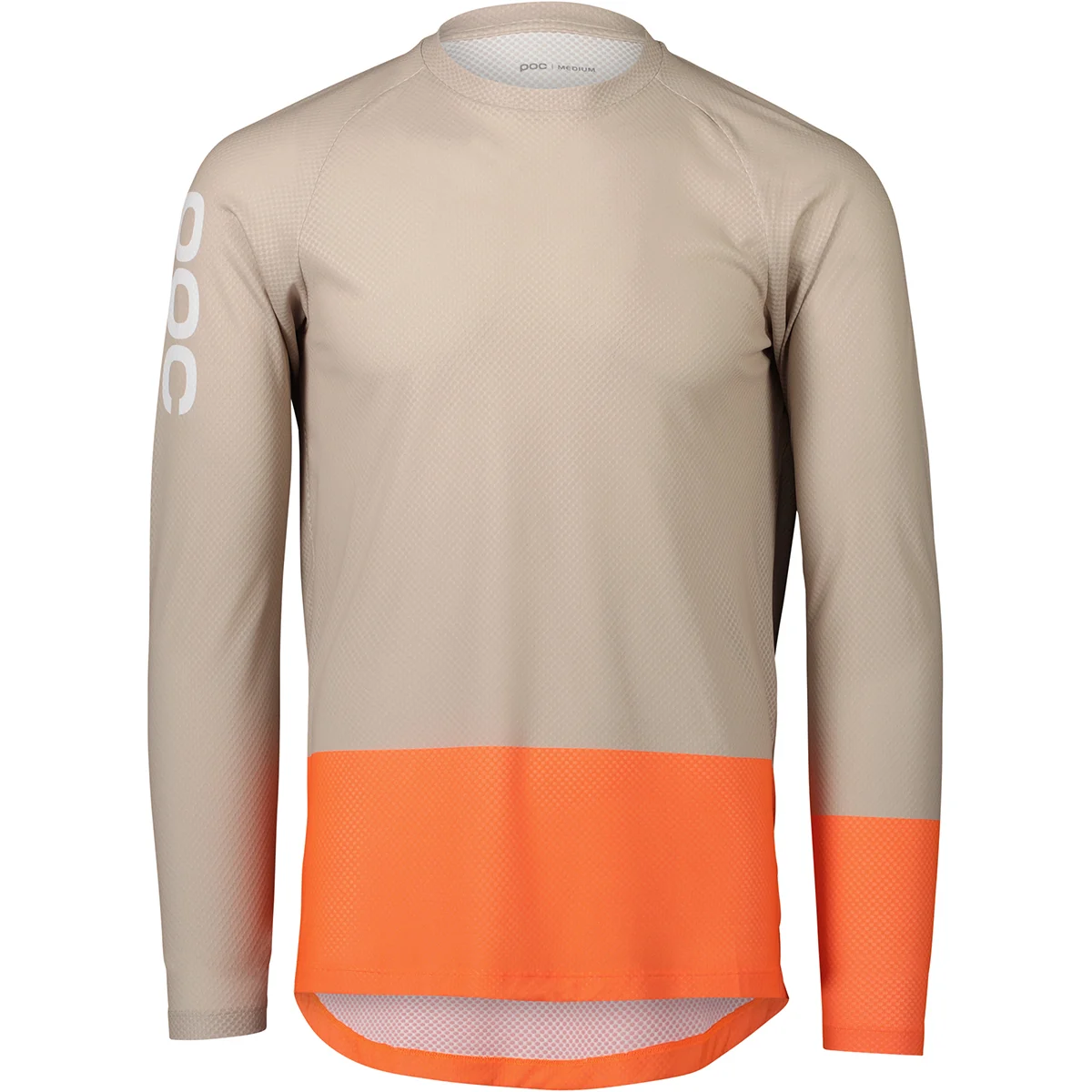 POC MTB PURE LS JERSEY LIGHT SANDSTONE BEIGE/ZINK ORANGE  - Mountain bike jersey