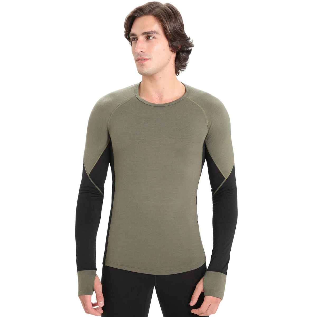 ICEBREAKER 260 ZONE LS CREWE M LODEN/BLACK - Thermal T-shirt