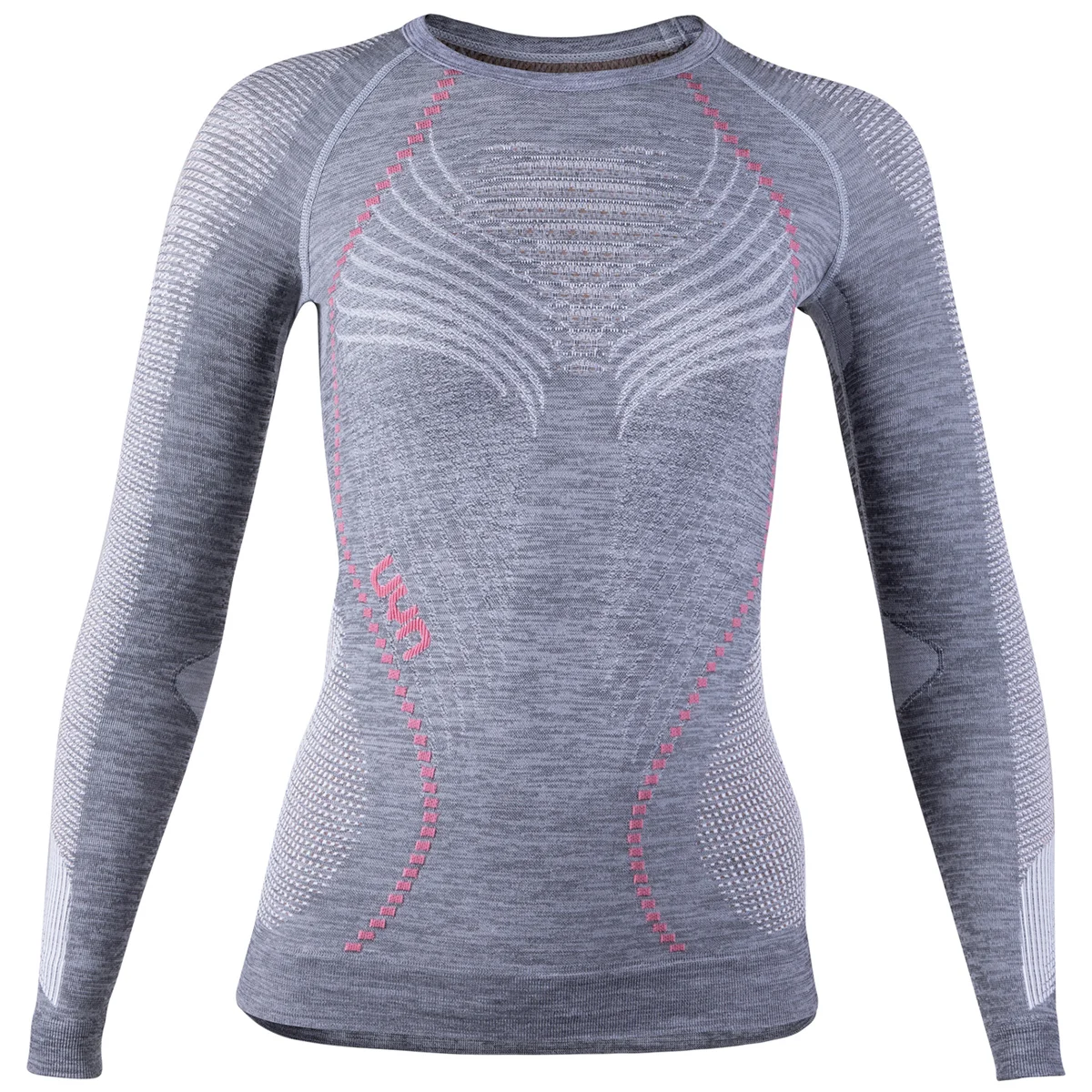 UYN W AMBITYON UW SHIRT LG SL GREY MELANGE/NUDE/SALMON  - Thermal T-shirt