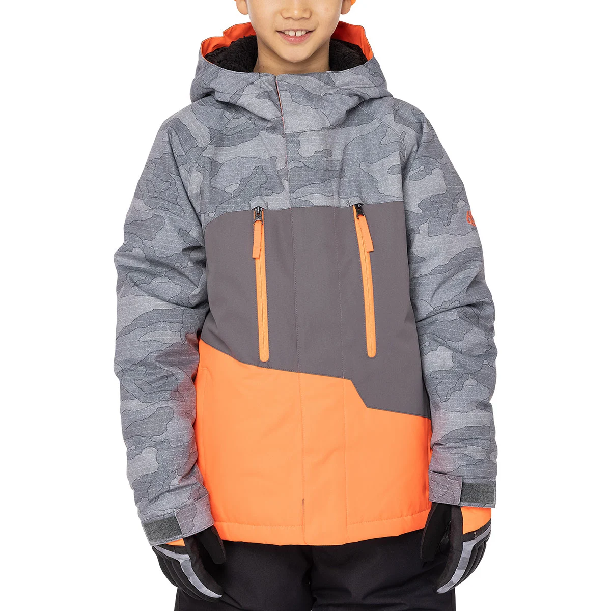 686 BOYS GEO INSULATED JACKET CHARCOAL CAMO CLRBLK  - Ski jacket