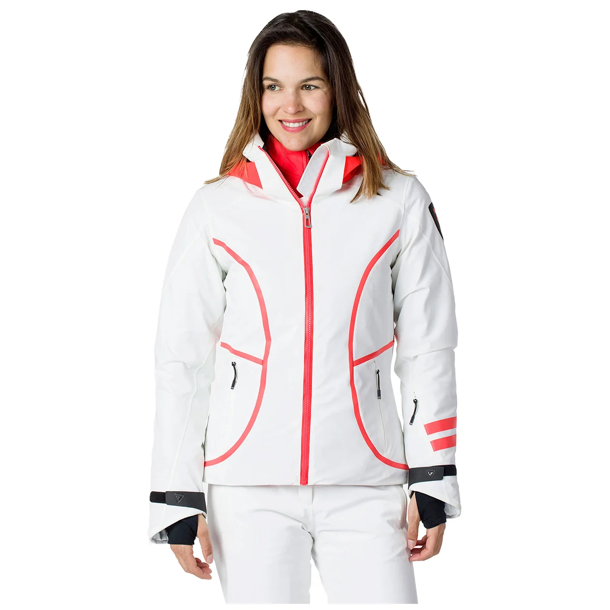 ROSSIGNOL W HERO 4WS JKT NEON RED  - Ski jacket