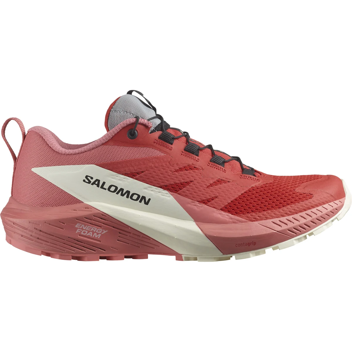 SALOMON SENSE RIDE 5W TEA ROSE/FIERY RED/VANILLA ICE  - Trail running shoes