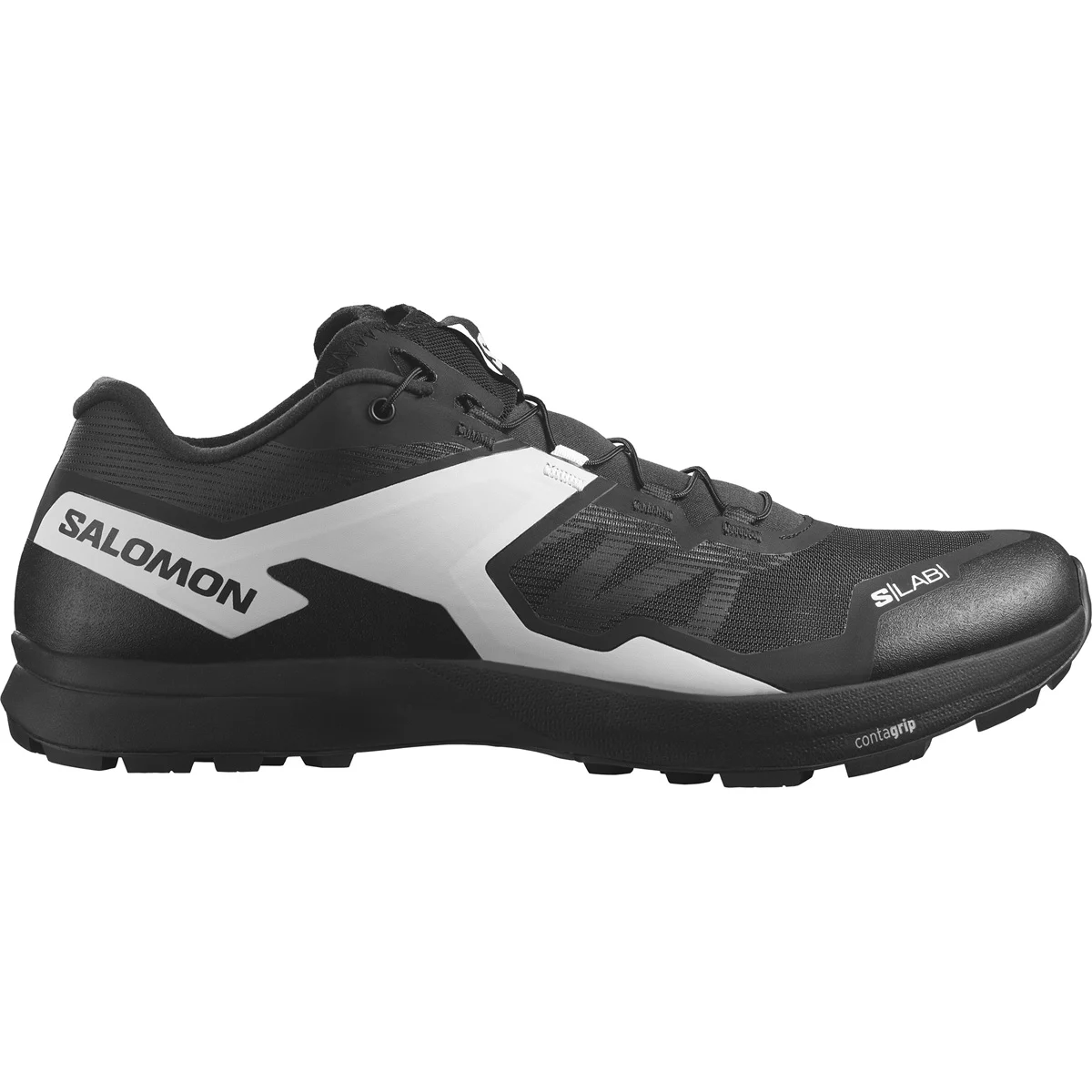 SALOMON S/LAB ALPINE BLACK/WHITE/TRANSCEND BLUE  - Trail running shoes