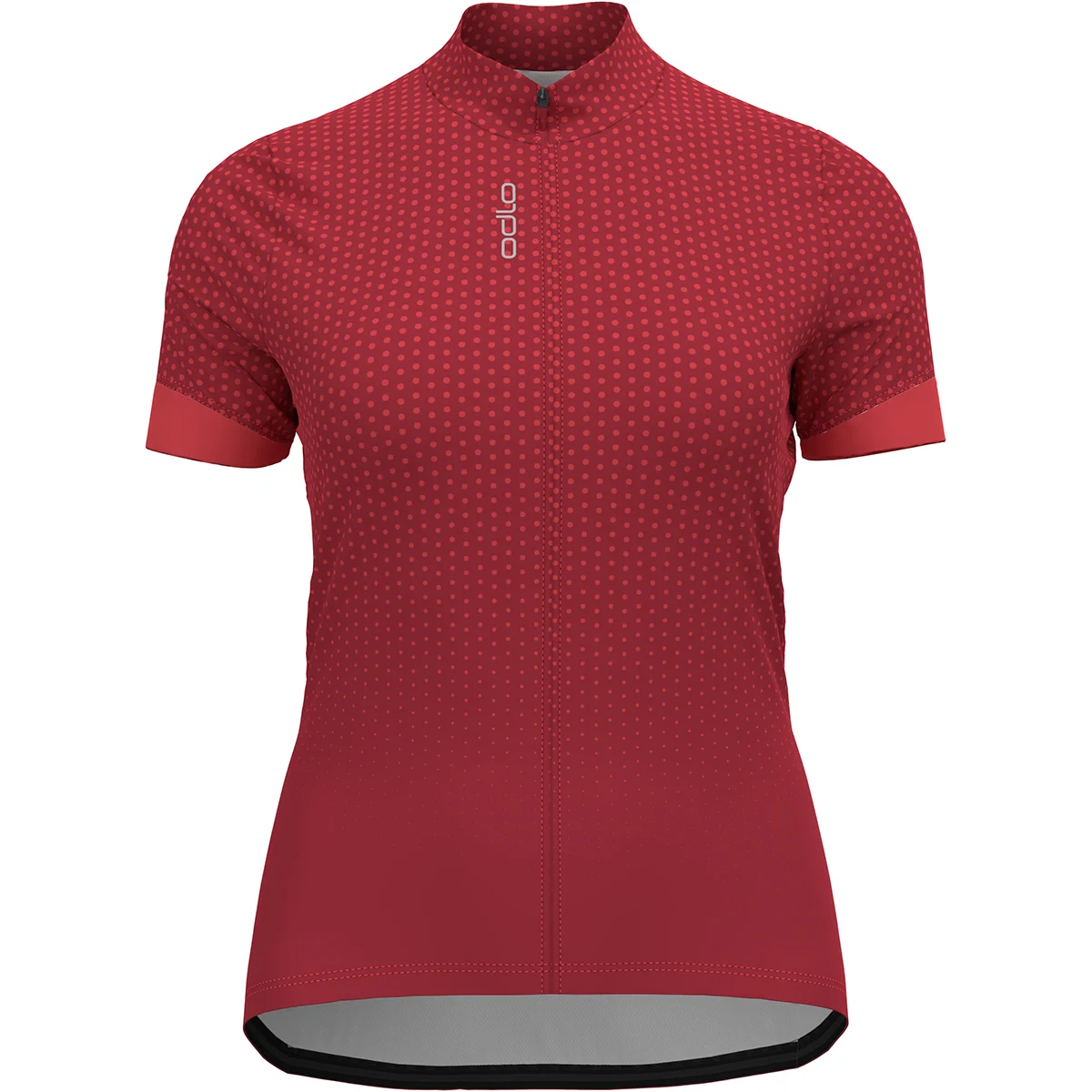 ODLO ESSENTIAL PRINT STAND-UP COLLAR S/S FZ W AMERICAN BEAUTY - CAYENNE  - Cycling jersey