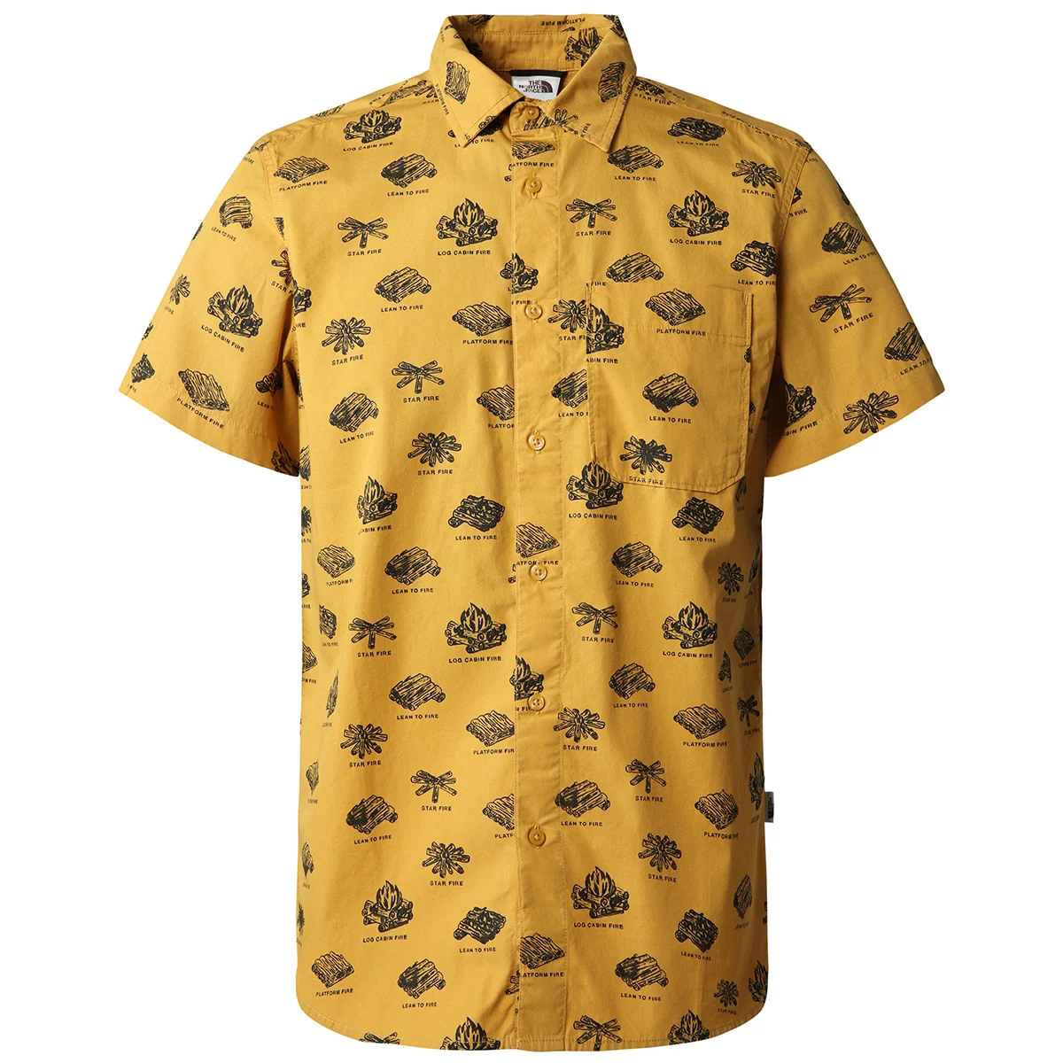 THE NORTH FACE M S/S BAYTRAIL PATTERN SHIRT ARROWWOOD YELLOW CAMPFIRE PRINT  - Shirt