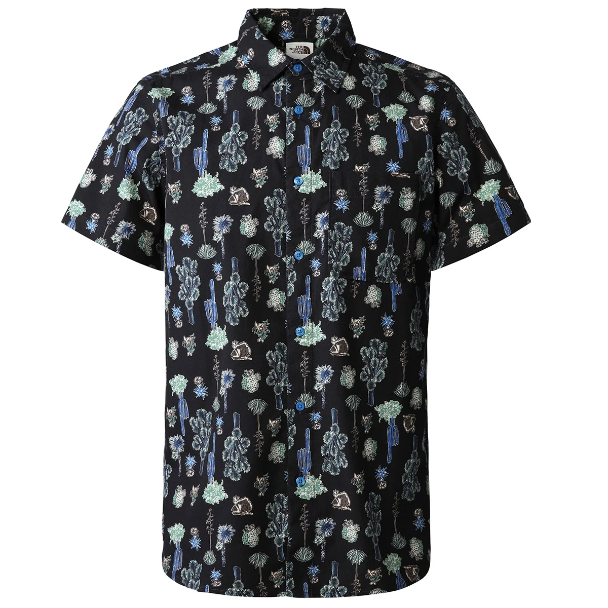 THE NORTH FACE M S/S BAYTRAIL PATTERN SHIRT SUPER SONIC BLUE CACTUS STUDY PRINT  - Shirt