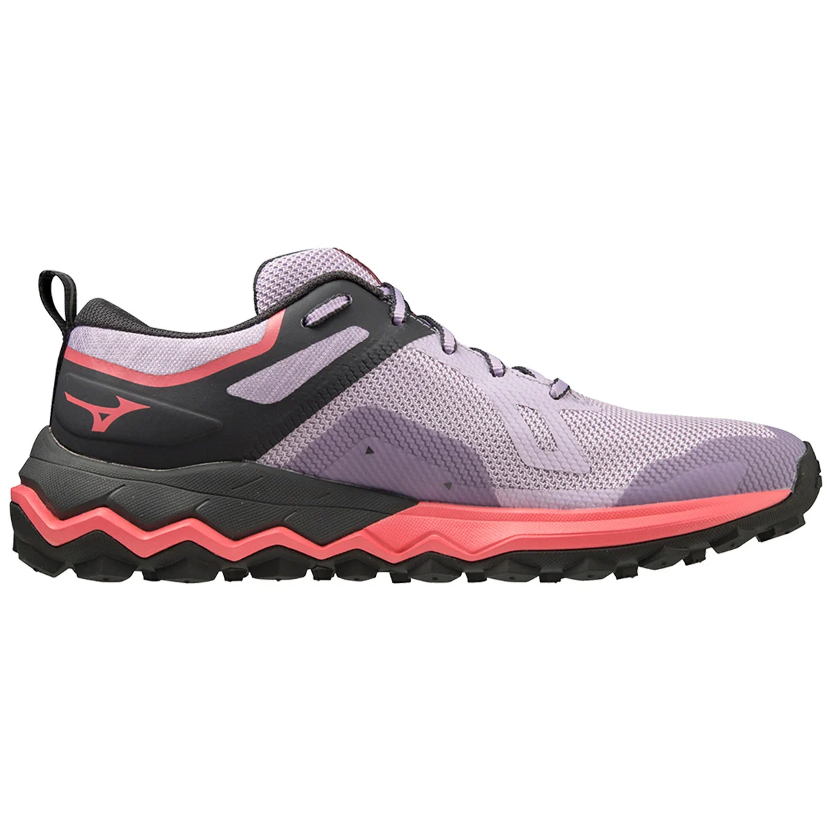 MIZUNO WAVE IBUKI 4 W PASTEL LILAC/BLACK OYSTER/SUN KISSED CORAL  - Trail running shoes