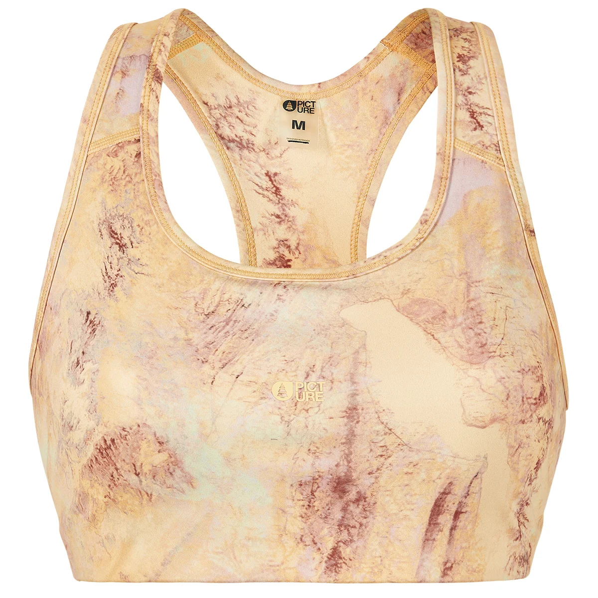PICTURE AVASA PRINTED TECH BRA GEOLOGY CREAM  - Trail running bra