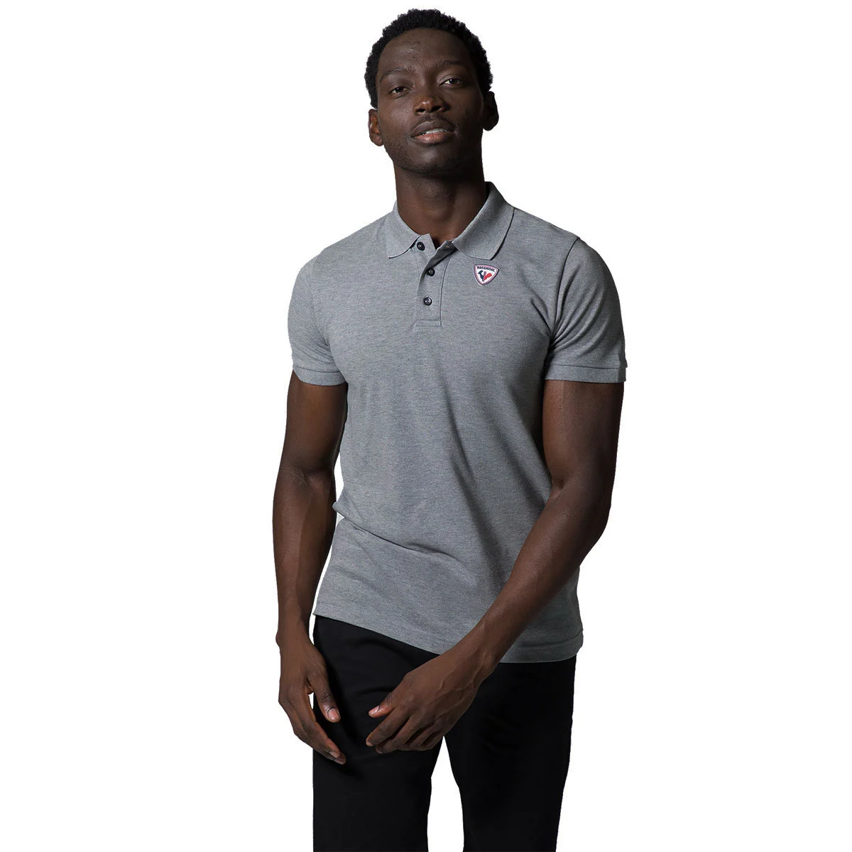 ROSSIGNOL LOGO POLO HEATHER GREY  - Polo shirt