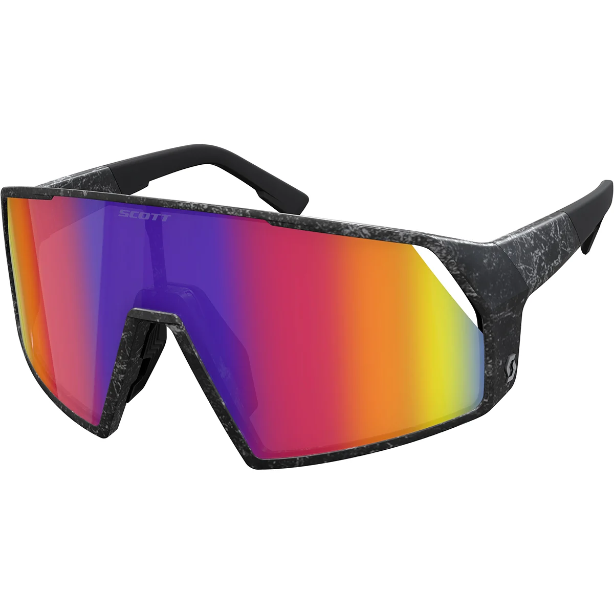 SCOTT PRO SHIELD MARBLE BLACK/TEAL CHROME  - Cycling sunglasses