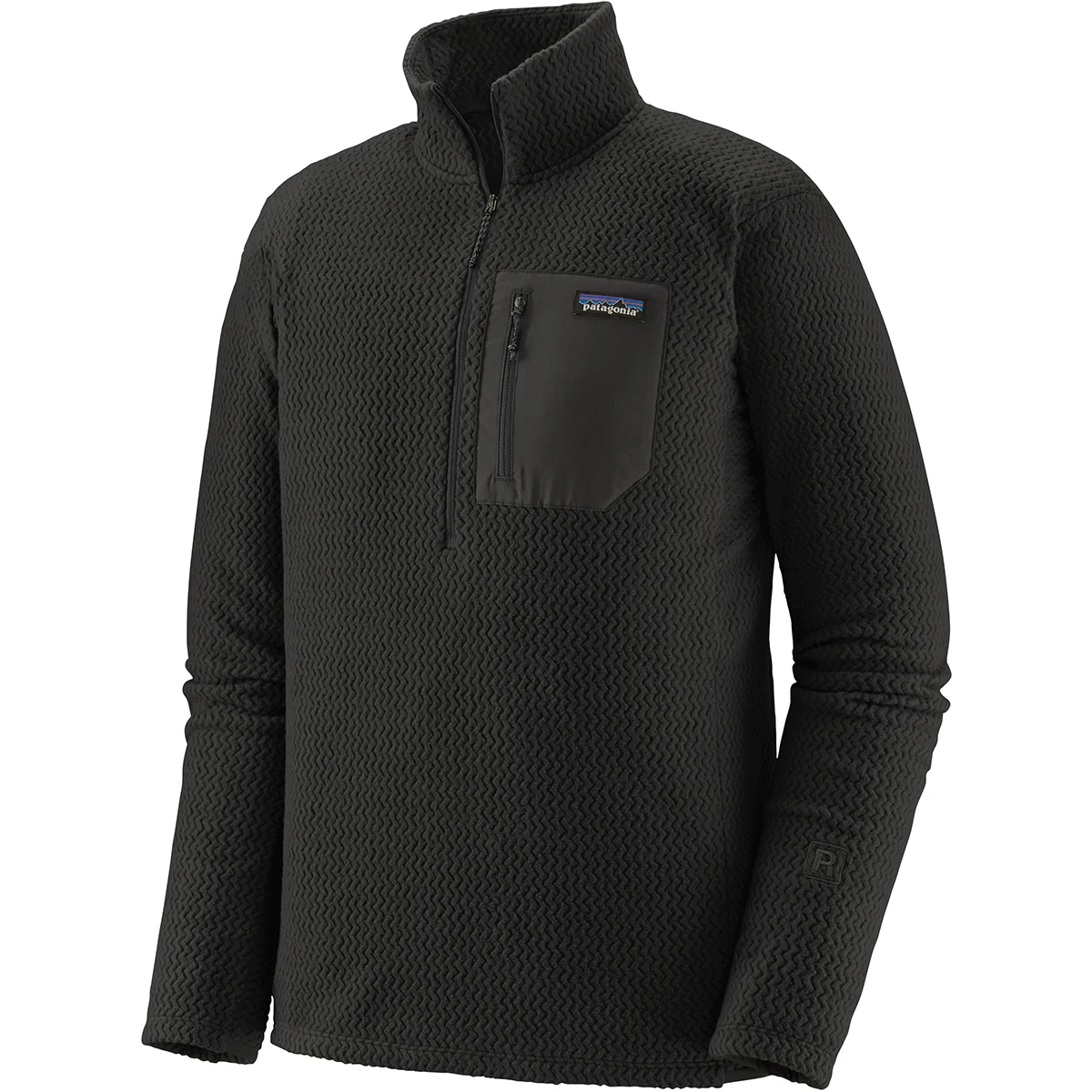 PATAGONIA M'S R1 AIR ZIP NECK BLACK  - Hiking fleece sweatshirt