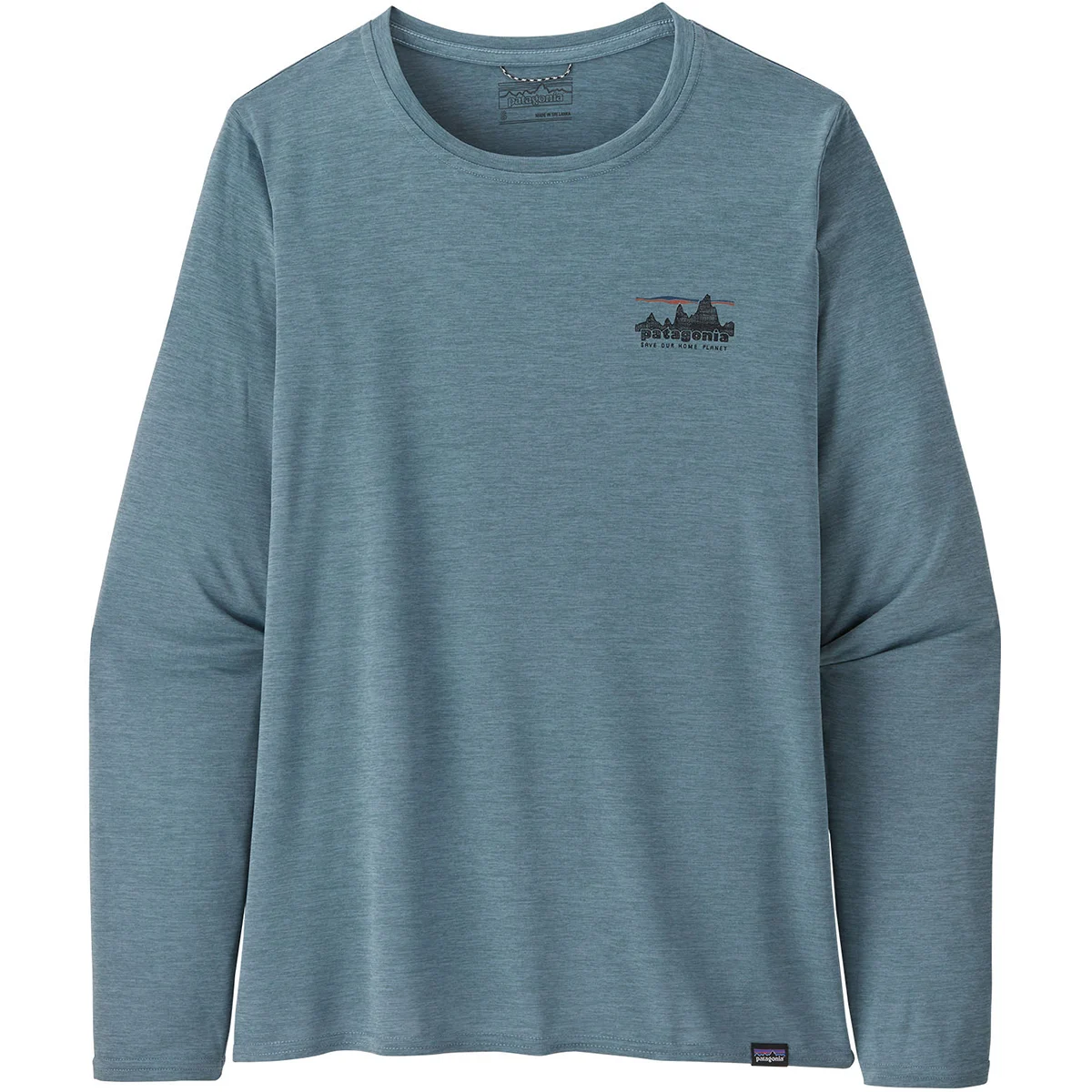 PATAGONIA W'S L/S CAP COOL ‘73 SKYLINE: LIGHT PLUME GREY X-DYE  - Hiking T-shirt