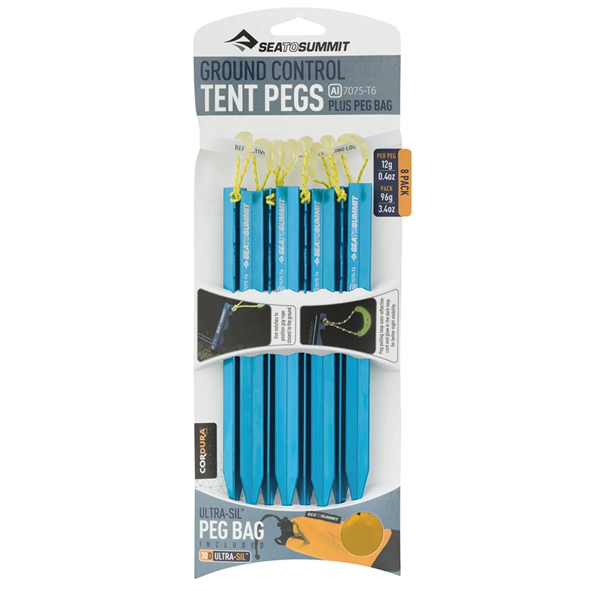 SEA TO SUMMIT GROUND CONTROL LIGHT TENT PEGS 6 PACK Unicolore  - Bivouac tent accessory