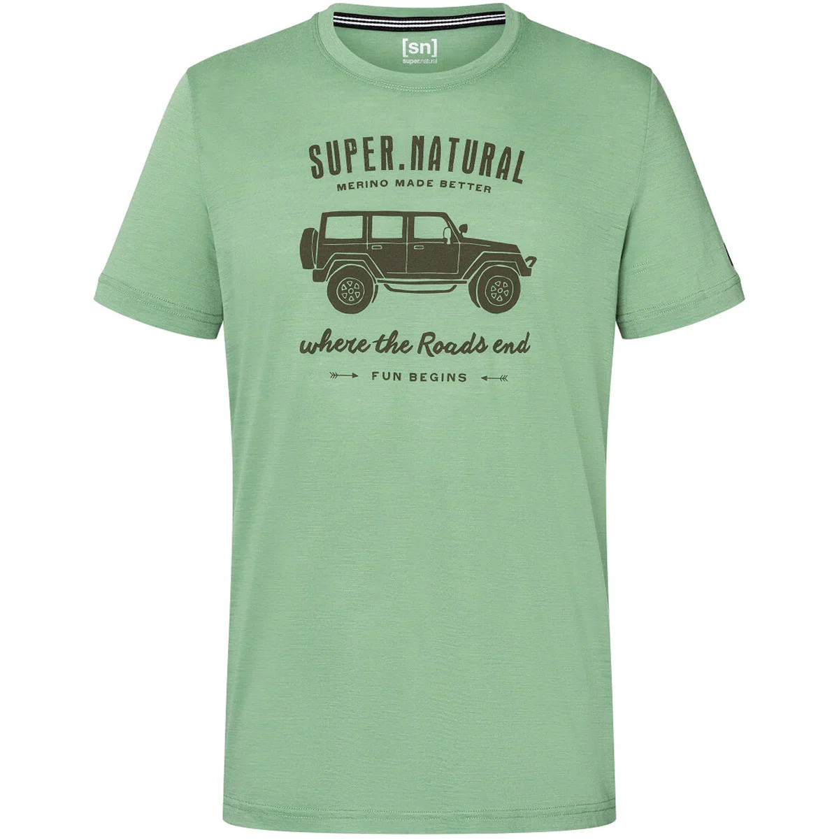 SUPER.NATURAL M ALL TERRAIN TEE LODEN FROST/STONE GREY  - Hiking T-shirt