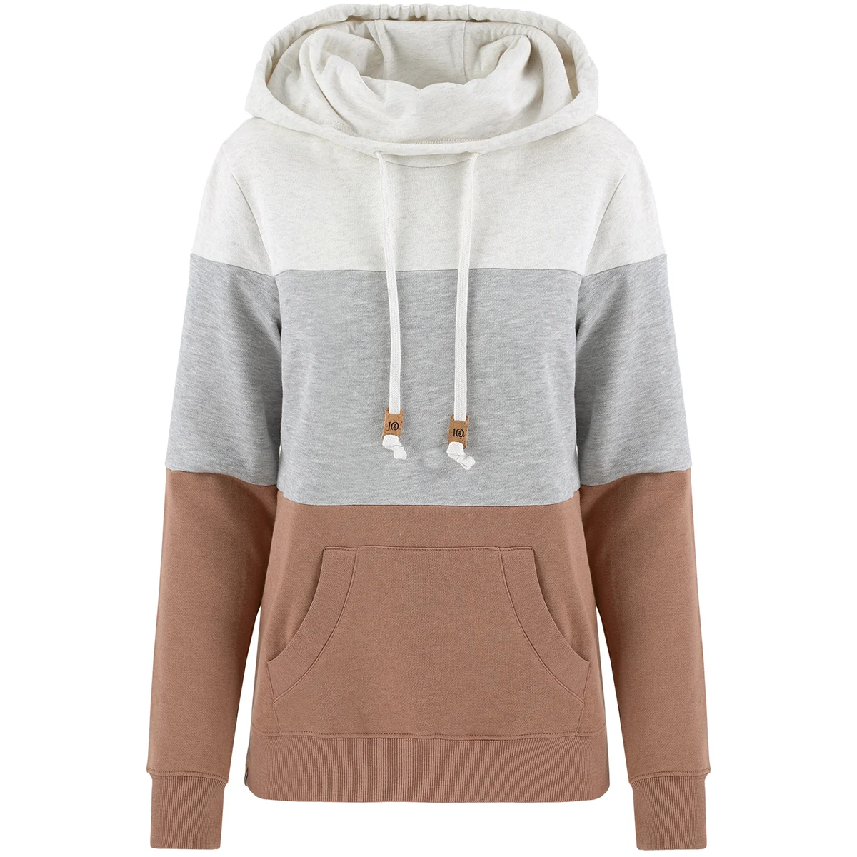 TENTREE W BANSHEE HOODIE ELM WHITE HEATHER/HI RISE GREY HEATHER/MUSHROO M  - Sweatshirt