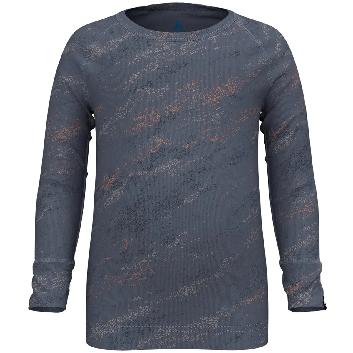 ODLO ACTIVE WARM ECO KIDS GLACIER PRINT BL TOP CREW NECK L/S FOLKSTONE GRAY  - Thermal T-shirt