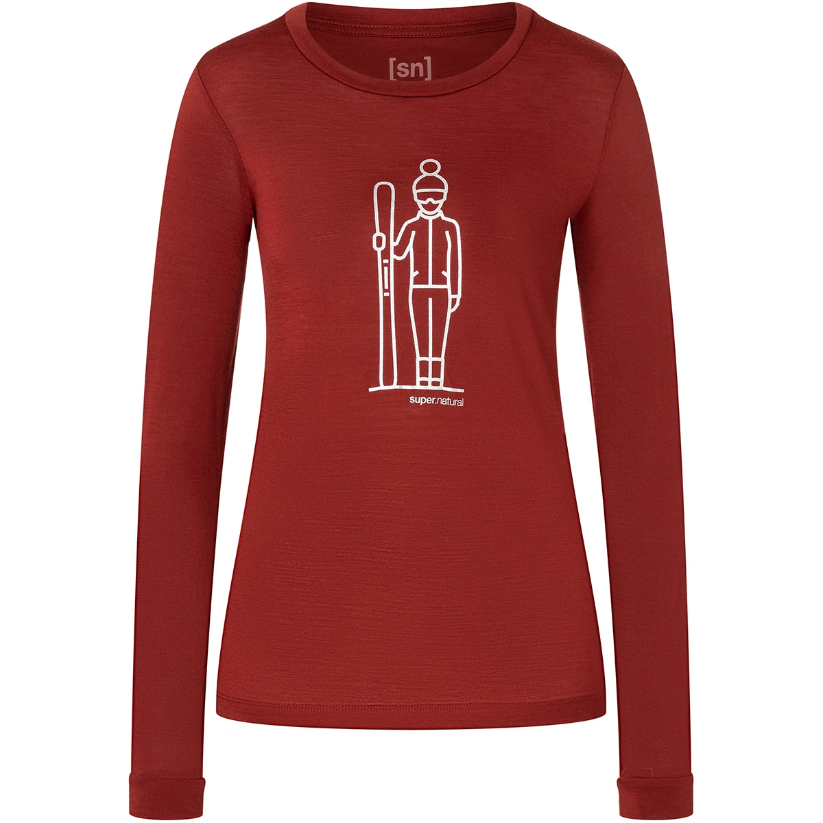 SUPER.NATURAL W SKIANTO LS SUN DRIED TOMATO/SILVER  - Thermal T-shirt