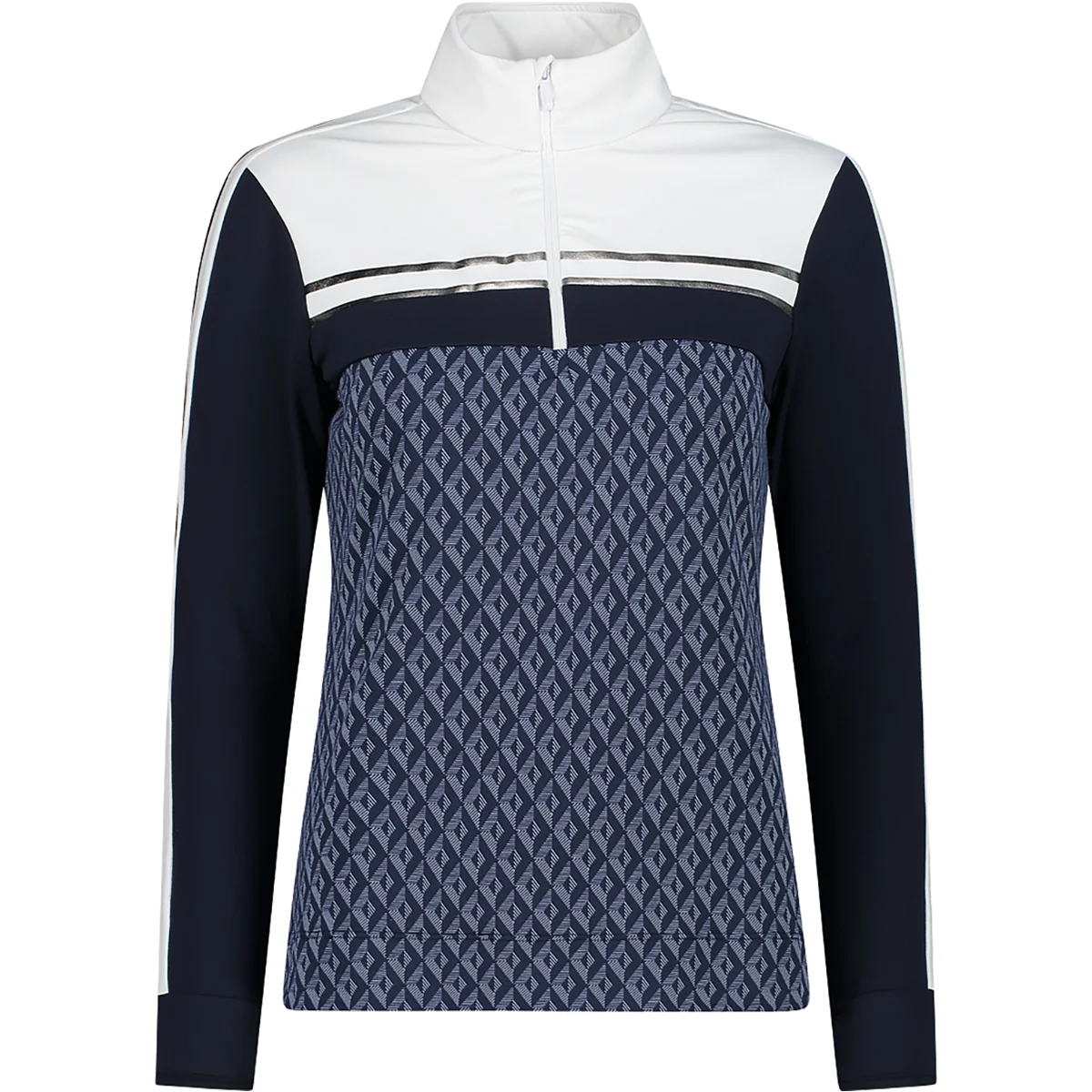 CMP WOMAN SWEAT BLACK BLUE  - Fleece sweatshirt