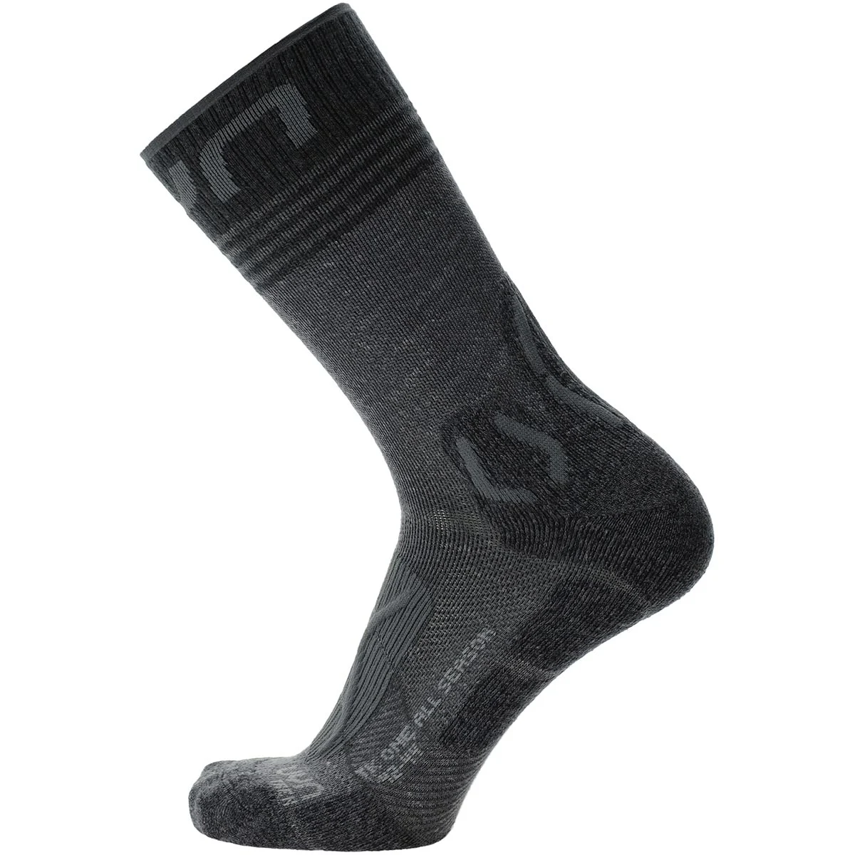 UYN MAN TREKKING ONE ALL SEASON MID SOCKS ANTHRACITE/GREY  - Hiking socks