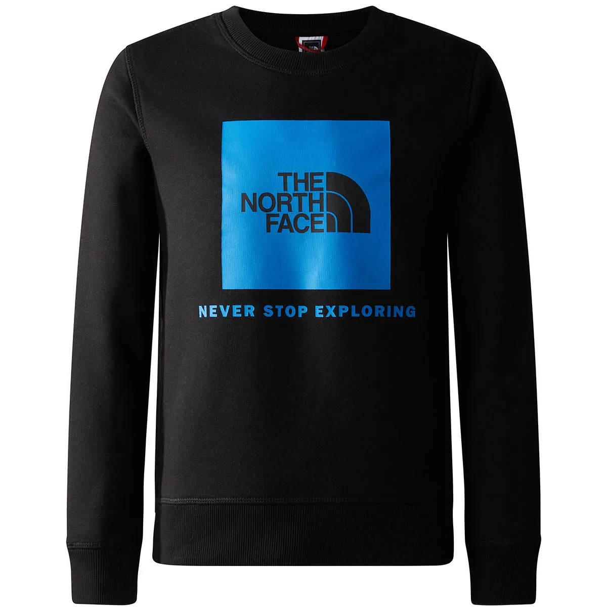 THE NORTH FACE TEEN REDBOX CREW TNF BLACK/OPTIC BLUE  - Sweatshirt