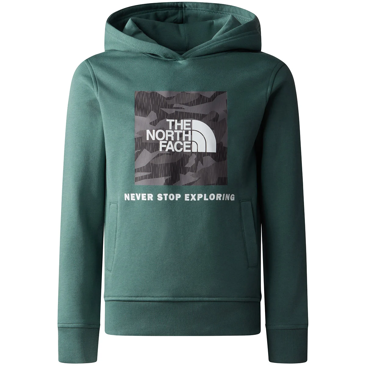 THE NORTH FACE TEENS BOX P/O HOODIE DARK SAGE/ASPHALT GREY/RAIN CAMO PRINT  - Sweatshirt