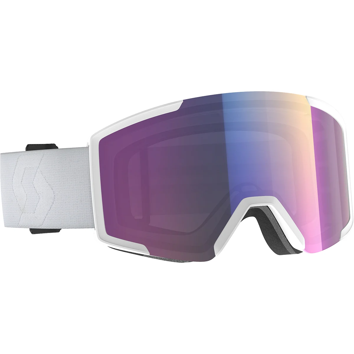 SCOTT SHIELD MINERAL WHITE / ENHANCER TEAL CHROME  - Ski goggles