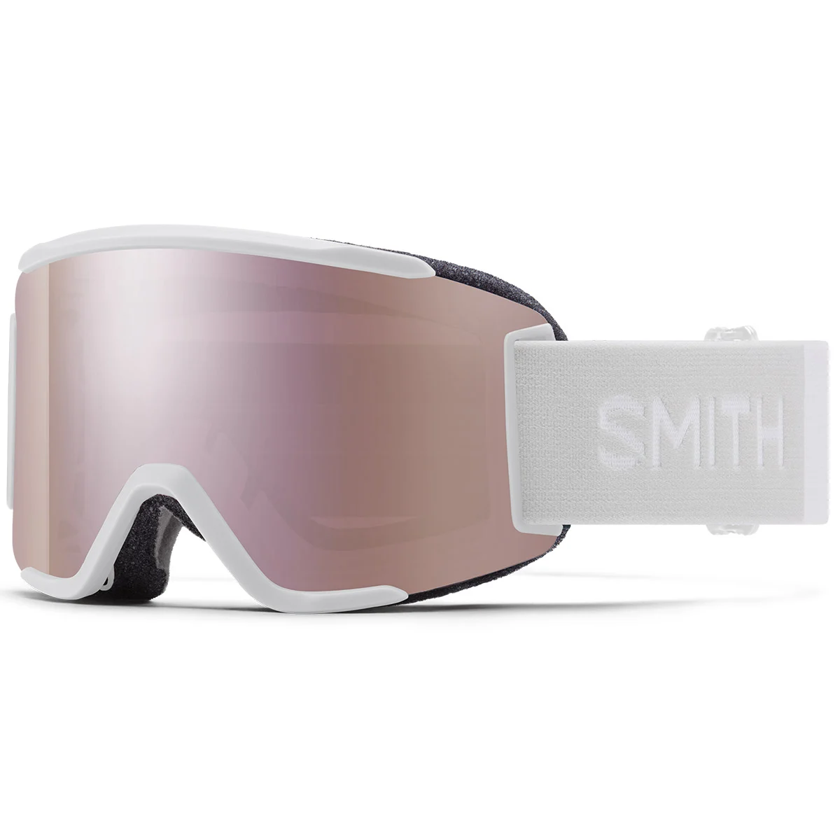 SMITH SQUAD S WHITE VAPOR CHROMAPOP EVERYDAY ROSE GOLD MIRROR  - Ski goggles