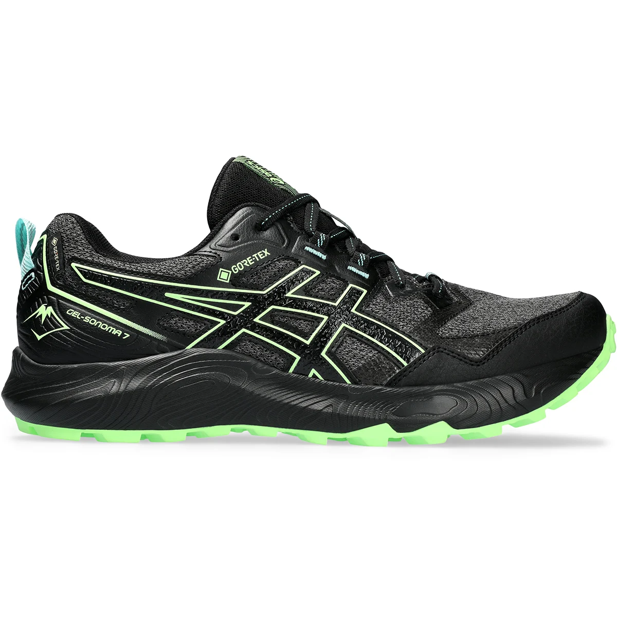 ASICS GEL-SONOMA 7 GORE-TEX BLACK/ILLUMINATE GREEN  - Trail running shoes