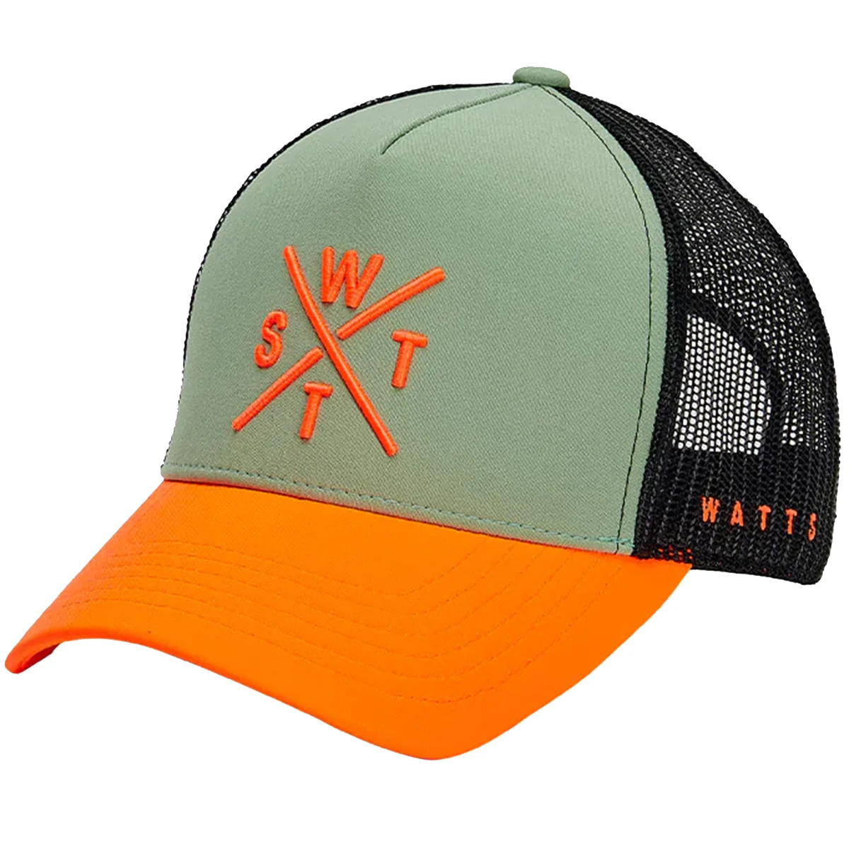 WATTS TRUCKER CAP TRIBE SAGE/FLUO ORANGE  - Lifestyle cap