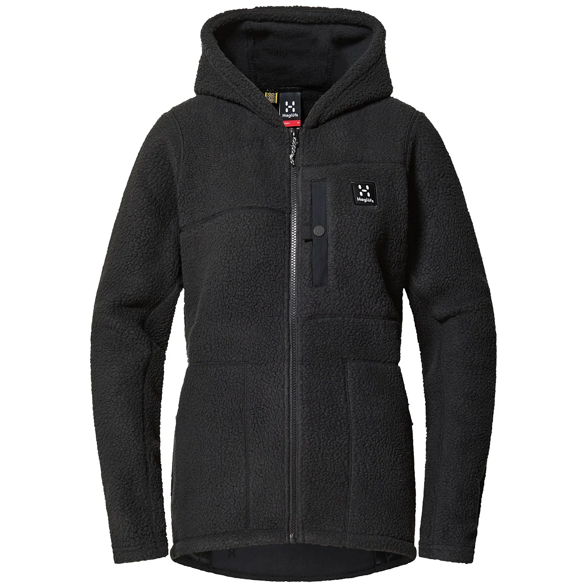 HAGLÖFS MALUNG PILE HOOD WOMEN TRUE BLACK - Fleece