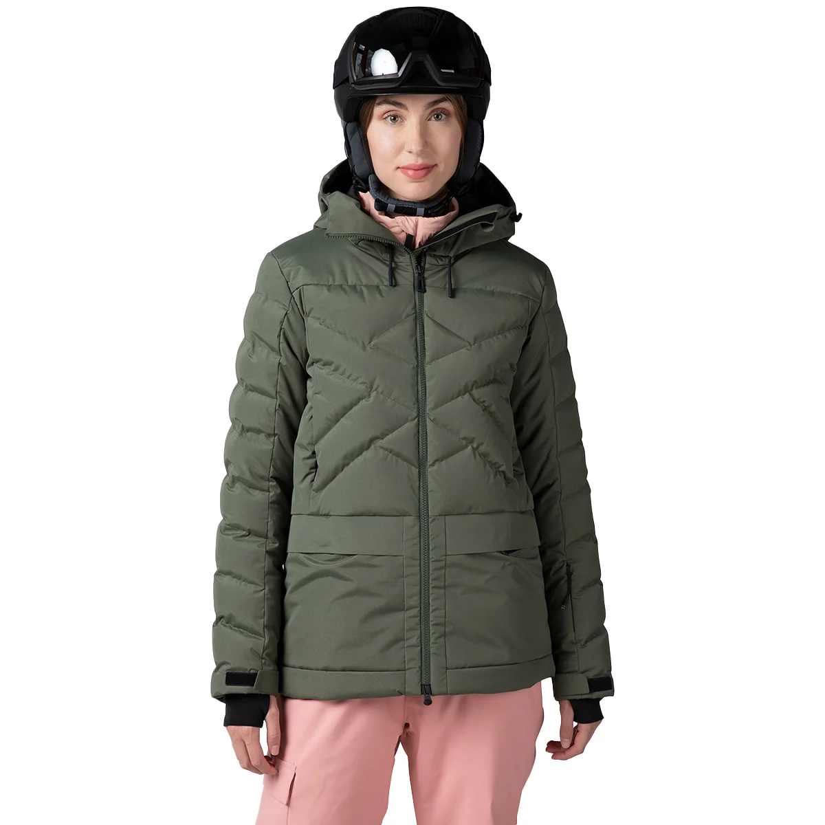 ROSSIGNOL W PUFFY PARKA EBONY GREEN  - Ski jacket