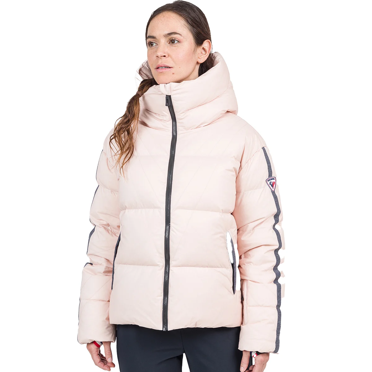 ROSSIGNOL W BOMBER DOWN JKT POWDER PINK  - Ski jacket