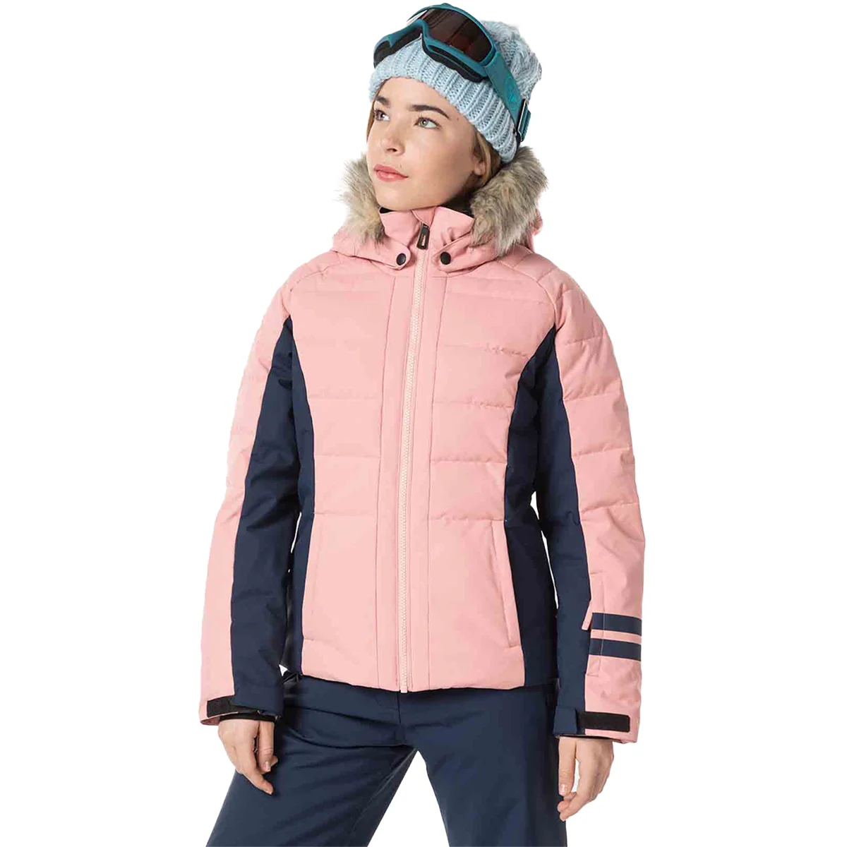 ROSSIGNOL GIRL POLYDOWN JKT COOPER PINK  - Ski jacket