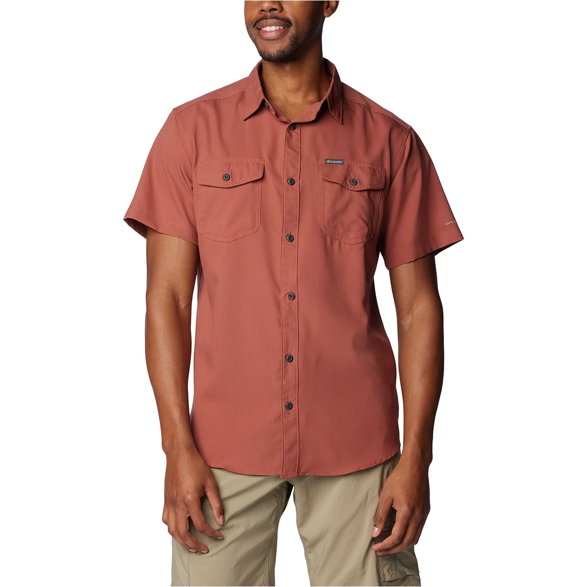 COLUMBIA UTILIZER II SOLID SHORT SLEEVE SHIRT AUBURN  - Hiking shirt