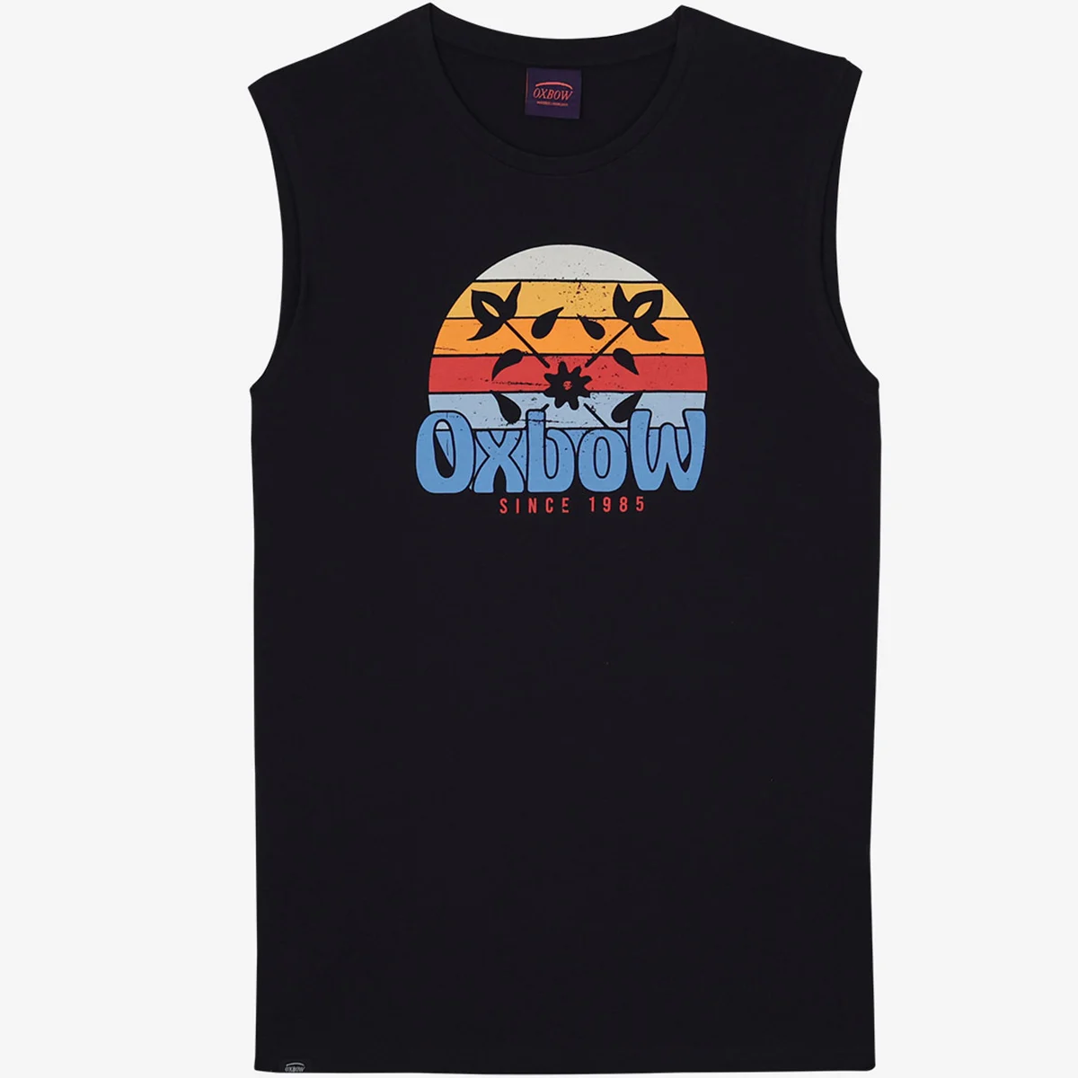 OXBOW TUMUA GRAPHIC SLEEVELESS TEESHIRT DEEP MARINE  - T-shirt