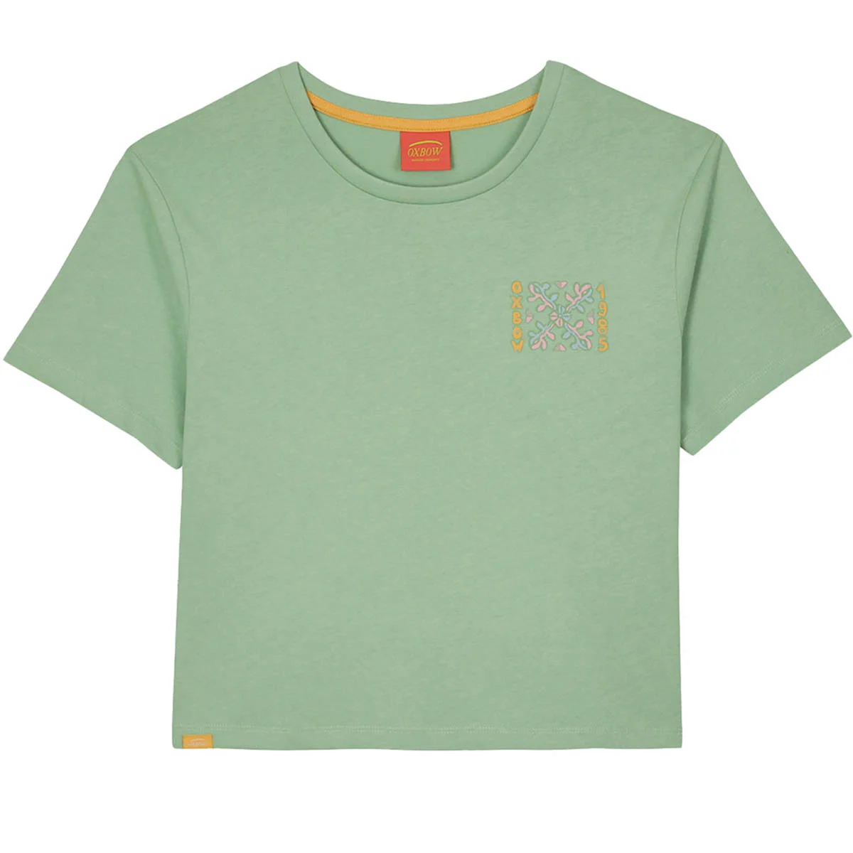 OXBOW TAHGAI W PRINTED CROPPED TEE-SHIRT PALMIER  - T-shirt
