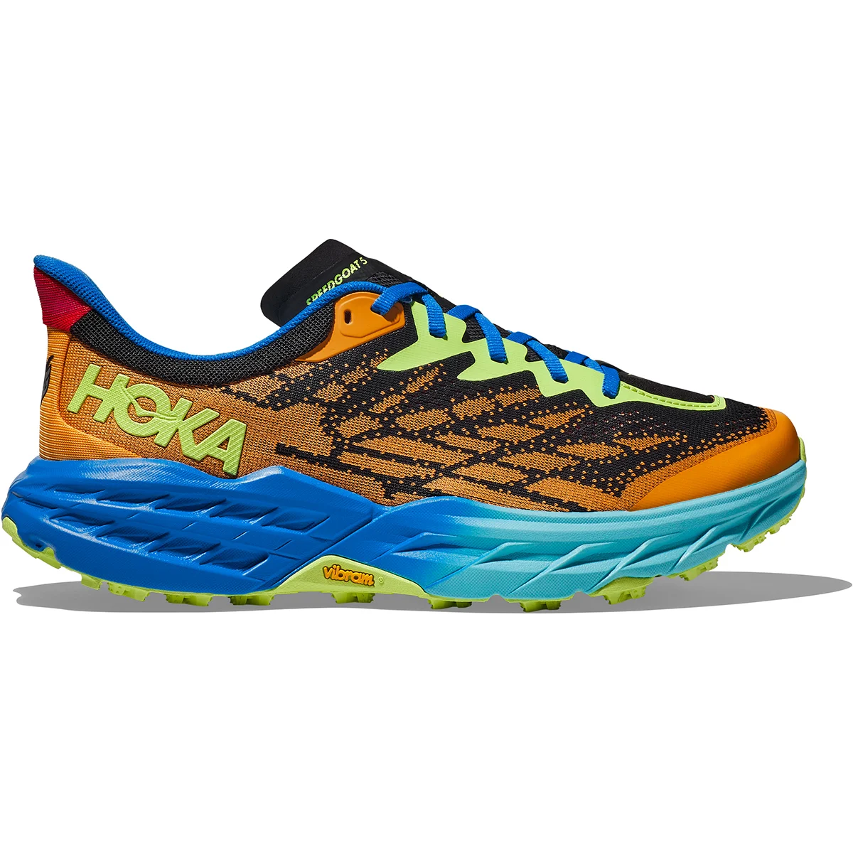 HOKA ONE ONE SPEEDGOAT 5 SOLAR FLARE / DIVA BLUE - Trail running shoes